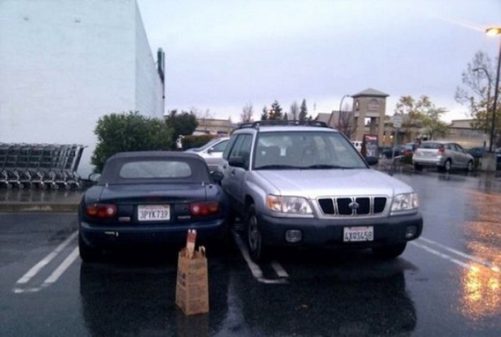 Автомобилисты, которые паркуются как чудаки, 50 фото
